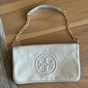 Tory Burch metallic silver purse
